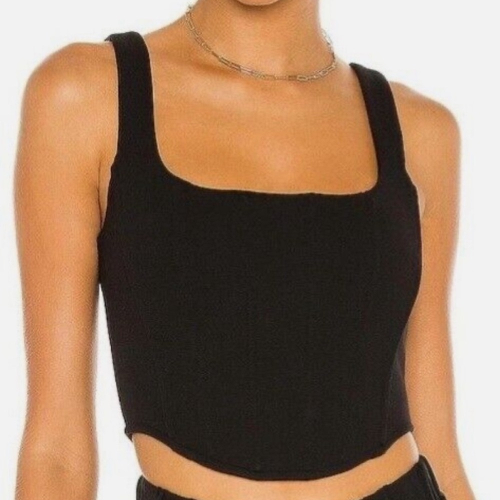 LPA Black Fitted Bustier Tank Top
